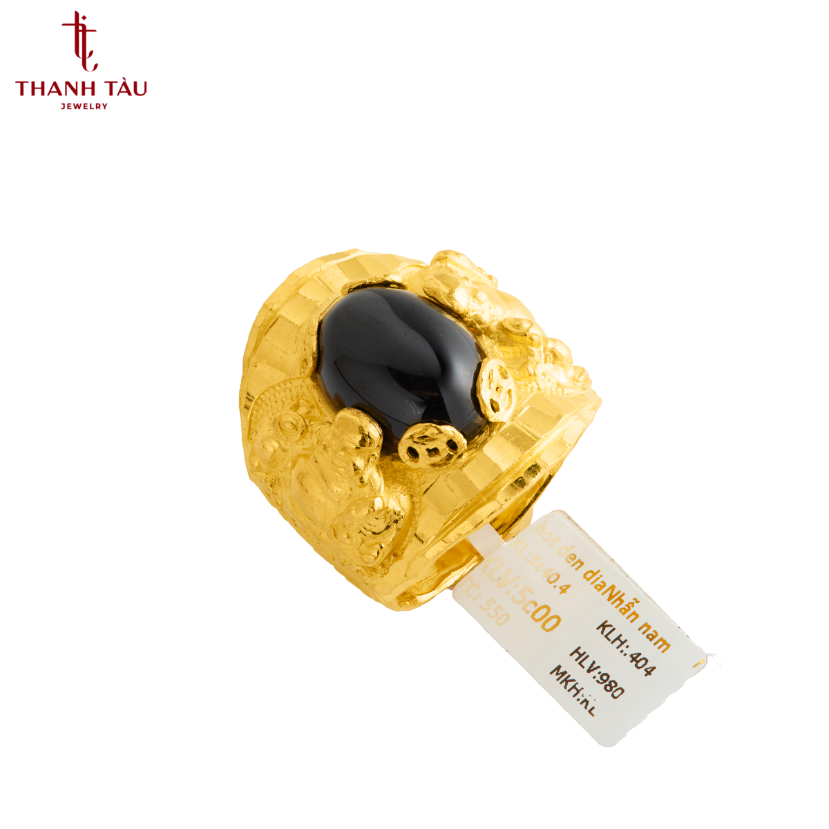 Nhẫn Nam Vàng Y Hột Tròn Đen